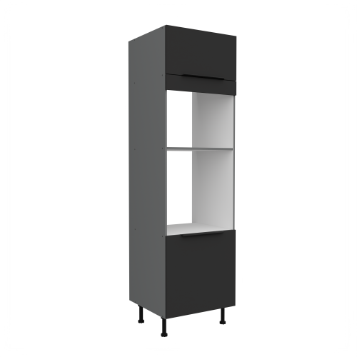 Przejdź do produktu Szafka kuchenna słupek CALIA 60 DPM-215 2F CZARNY / ANTRACYT z powłoką ANTI FINGERPRINT