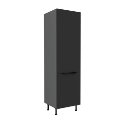 Szafka kuchenna słupek CALIA 60 DK-210 2F CZARNY / ANTRACYT z powłoką ANTI FINGERPRINT