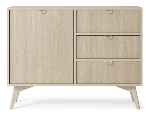 Przejdź do produktu KOMODA 1F 3S OFELIA- 106 x 80 x 38 cm JODEŁKA SCANDI / BEŻ