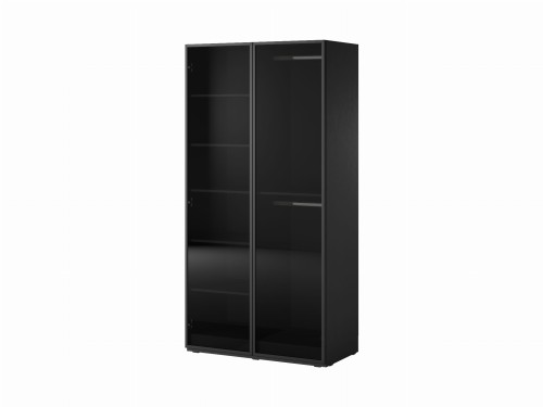 Przejdź do produktu Szafa dwudrzwiowa uchylna SANDIC BOX 100 cm przyciemniany front ze szkła, CZARNY