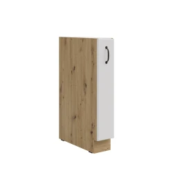Szafka dolna 15 cm CARGO ATENA 15 D CARGO BB wysuwana z koszem Biały mat / Dąb artisan