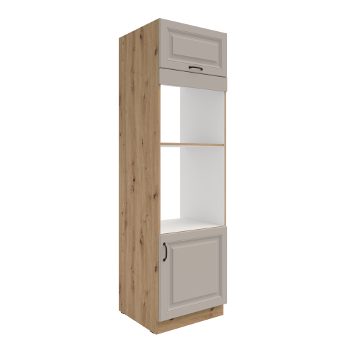 Przejdź do produktu Szafka kuchenna słupek 60 DPM-210 2F ATENA Jasnoszary /  Dąb Artisan