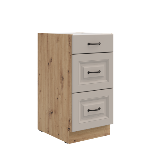 Przejdź do produktu Szafka dolna 40 cm ATENA 40 D 3S BB Jasnoszary / Dąb Artisan