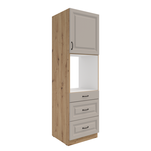 Przejdź do produktu Szafka kuchenna słupek 60 DPS-210 3S 1F ATENA Jasnoszary / Dąb Artisan