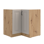 Szafka narożna dolna 90 x 90 cm ATENA 2F BB Jasnoszary / Dąb Artisan