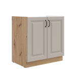 Szafka dolna 80 cm ATENA 80 ZL 2F BB zabudowa pod zlew Jasnoszary / Dąb Artisan