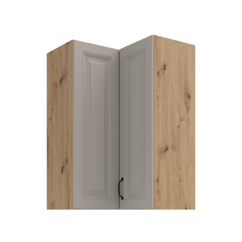Przejdź do produktu Szafka górna narożna 60 x 60 cm GN-90 2F (90°) ATENA Jasnoszary / Dąb Artisan