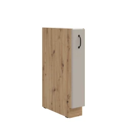 Szafka dolna 15 cm CARGO ATENA 15 D CARGO BB wysuwana z koszem Jasnoszary  / Dąb Artisan