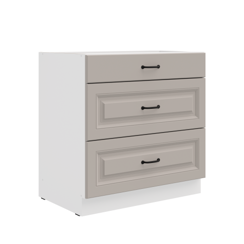 Przejdź do produktu Szafka dolna 80 cm ATENA 80 D 3S BB Jasnoszary / Biały