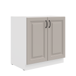 Szafka dolna 80 cm ATENA 80 D 2F BB  Jasnoszary / Biały