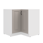 Szafka narożna dolna 90 x 90 cm ATENA 2F BB Jasnoszary / Biały