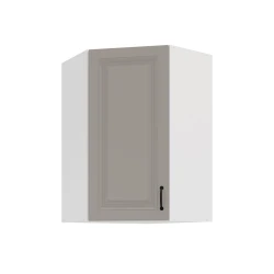 Szafka górna narożna 60 x 60 cm GN-90 1F (45°)  ATENA Jasnoszary / Biały