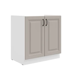 Szafka dolna 80 cm ATENA 80 ZL 2F BB zabudowa pod zlew Jasnoszary / Biały