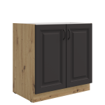 Szafka dolna 80 cm ATENA 80 D 2F BB  Grafit / Dąb Artisan