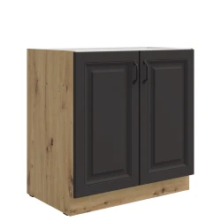 Szafka dolna 80 cm ATENA 80 D 2F BB  Grafit / Dąb Artisan