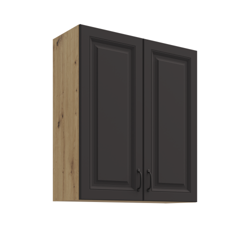 Przejdź do produktu Szafka górna 80 cm ATENA 80 G - 90 2F Grafit/Dąb Artisan
