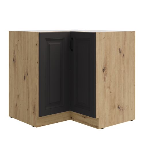Przejdź do produktu Szafka narożna dolna 90 x 90 cm ATENA 2F BB Grafit / Dąb Artisan