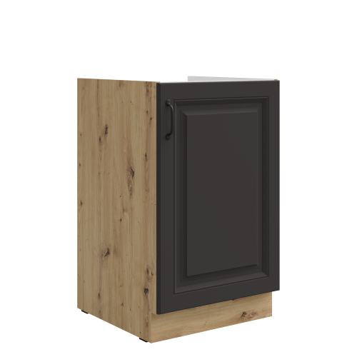 Przejdź do produktu Szafka dolna 50 cm ATENA 50 ZL 1F BB zabudowa pod zlew Grafit / Dąb Artisan