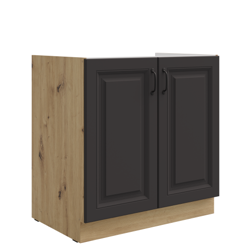 Przejdź do produktu Szafka dolna 80 cm ATENA 80 ZL 2F BB zabudowa pod zlew Grafit / Dąb Artisan