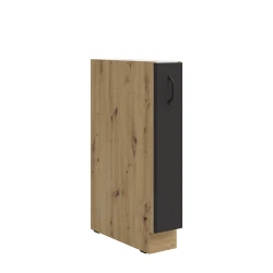 Szafka dolna 15 cm CARGO ATENA 15 D CARGO BB wysuwana z koszem Grafit  / Dąb Artisan