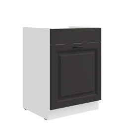 Szafka dolna 60 ZL 1S BB ATENA zabudowa pod zlew Grafit / Biały 