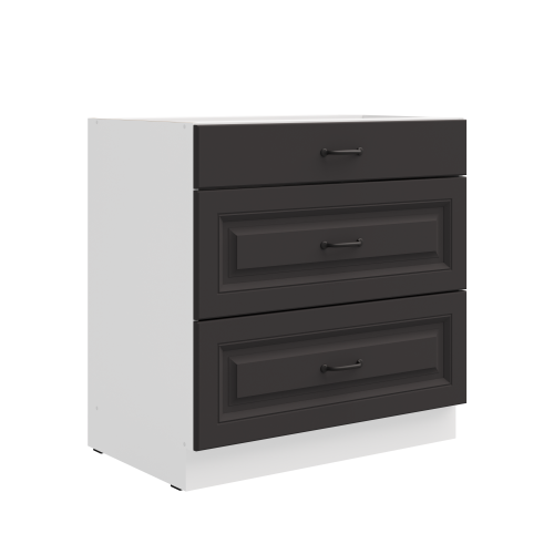 Przejdź do produktu Szafka dolna 80 cm ATENA 80 D 3S BB Grafit / Biały mat