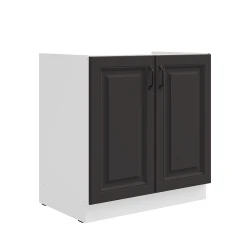 Szafka dolna 80 cm ATENA 80 ZL 2F BB zabudowa pod zlew Grafit / Biały mat