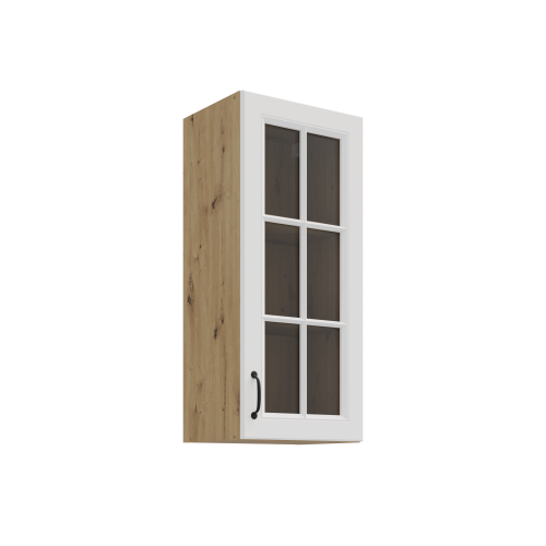 Przejdź do produktu Szafka kuchenna górna witryna z szybą 40 x 90 cm ATENA biały mat artisan