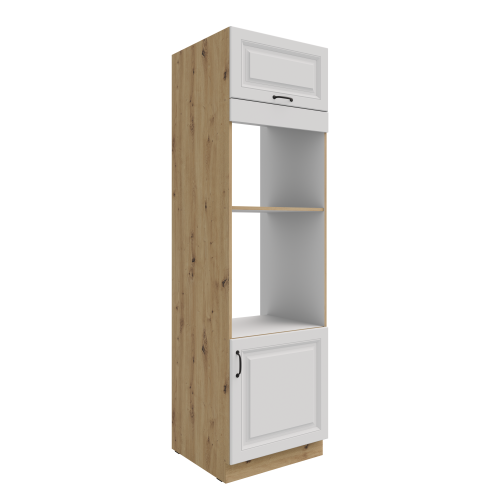 Przejdź do produktu Szafka kuchenna słupek 60 DPM-210 2F ATENA Biały mat /  Dąb Artisan
