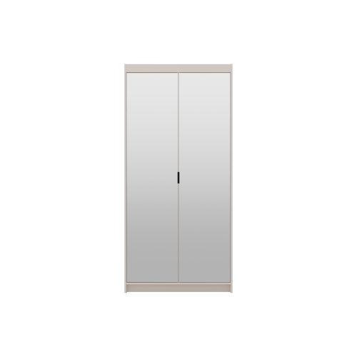 Przejdź do produktu Szafa dwudrzwiowa KLEO 90 cm z lustrem – garderoba uchylna Beż Piaskowy
