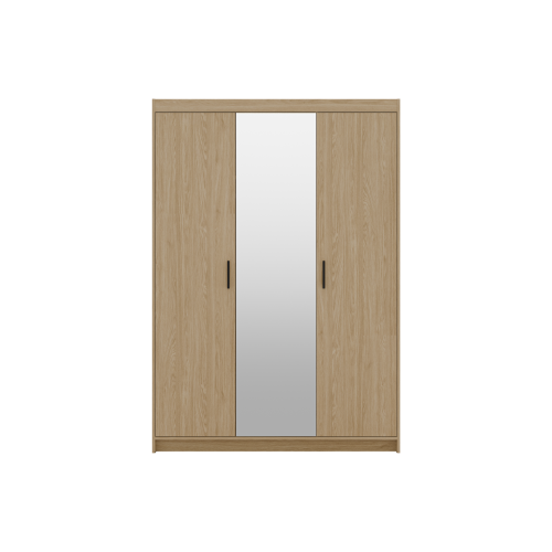 Przejdź do produktu Szafa Trzydrzwiowa uchylna z lustrem KLEO, garderoba 133 cm DĄB OLEJOWANY