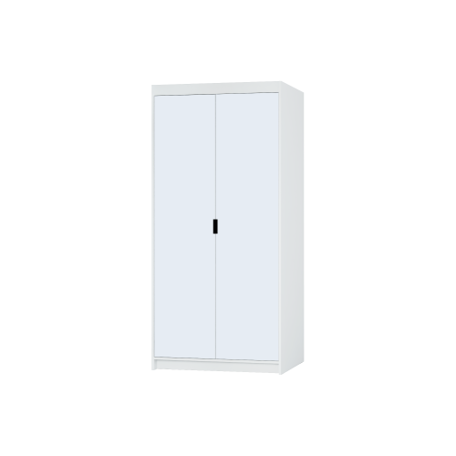 Przejdź do produktu Dwudrzwiowa szafa ubraniowa KLEO fronty z lustrami Garderoba KOLOR BIAŁY