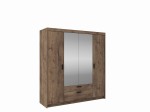 Szafa CZTERODRZWIOWA KLEO z lustrem, GARDEROBA DĄB LEFKAS