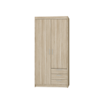 Dwudrzwiowa szafa KLEO z trzema szufladami Garderoba DĄB SONOMA
