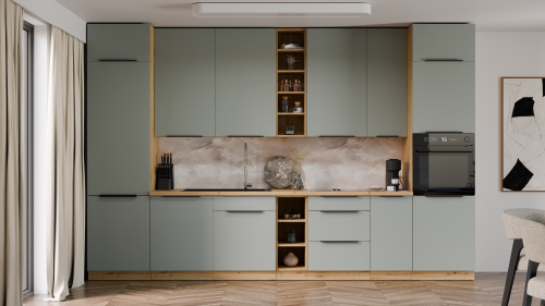 Przejdź do produktu Meble kuchenne modułowe CALIA aquamarine / dąb artisan zestaw 370 cm z blatem