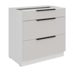 Szafka dolna 80 D 3S BB KASZMIR na białym korpusie