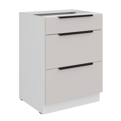 Przejdź do produktu Szafka dolna 60 D 3S BB KASZMIR na białym korpusie