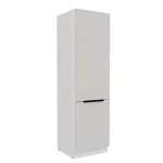 Szafka kuchenna 60 LO-210 2F KASZMIR na białym korpusie, słupek do zabudowy lodówki