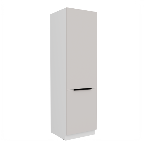 Przejdź do produktu Szafka kuchenna 60 LO-210 2F KASZMIR na białym korpusie, słupek do zabudowy lodówki