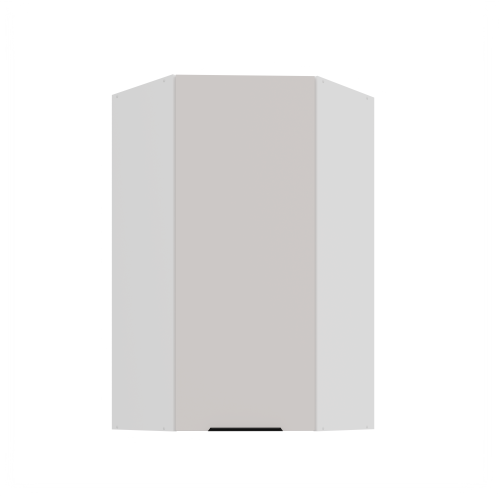 Przejdź do produktu Szafka górna narożna 60 x 60 cm GN-108 1F (45°) KASZMIR na białym korpusie