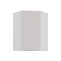 Szafka górna narożna 60 x 60 cm GN-90 1F (45°) KASZMIR na białym korpusie