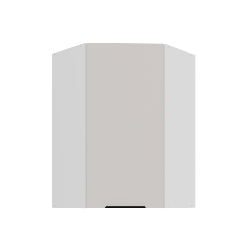 Przejdź do produktu Szafka górna narożna 60 x 60 cm GN-90 1F (45°) KASZMIR na białym korpusie