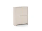 Komoda dwudrzwiowa Fezco 103 cm w kolorze Kaszmirowym ze złotą wstawką.