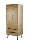 Szafa Malpensa 80 cm dwudrzwiowa z szufladami Dąb artisan / Czarny