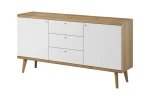 Komoda Dossi 160 cm dwudrzwiowa z szufladami Dąb Riviera / Biały