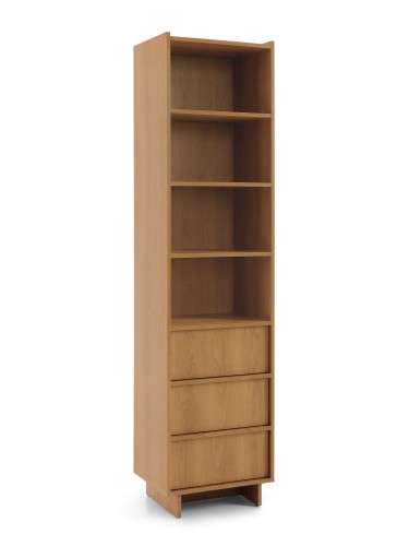 Przejdź do produktu Regał Nidale 50 × 200 cm japandi z trzema szufladami i półkami Dąb karmelowy
