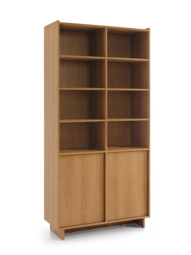Przejdź do produktu Regał Nidale 98 × 200 cm japandi z frontami i półkami Dąb karmelowy