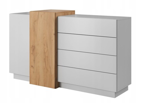 Przejdź do produktu Komoda ARIA 160 cm 4 szuflady Biała/ dąb craft - do salonu, pokoju