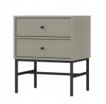 Stolik nocny SYDNEY 3, Szafka nocna 2 szuflady, eucaliptus - czarny