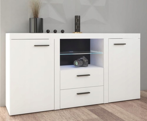 Przejdź do produktu KOMODA 2D 2S SELENA - 156 x 82 x 40 cm BIAŁY